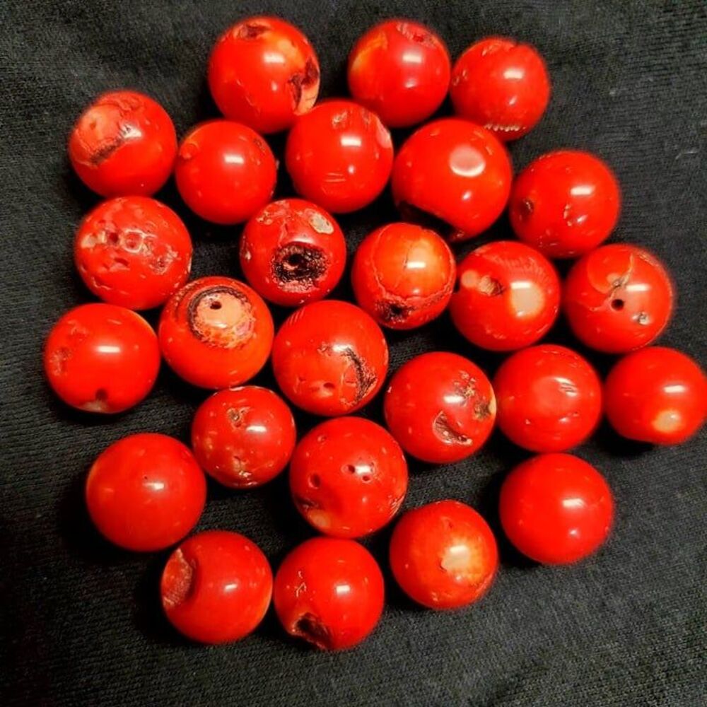 Red Dyed Bamboo Coral Beads Bundle of 26